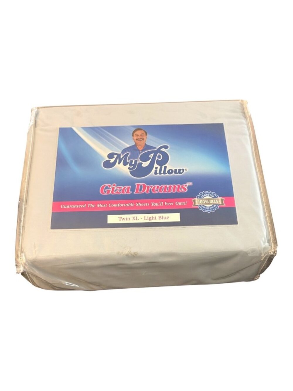 My Pillow Giza Dreams Twin XL 3 Piece Sheet Set 400 TC 100% Giza Cotton Blue